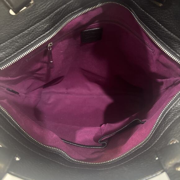 Burberry Stowell Large Black White Plaid Tote With Fuchsia Interior - Picture 10 of 14